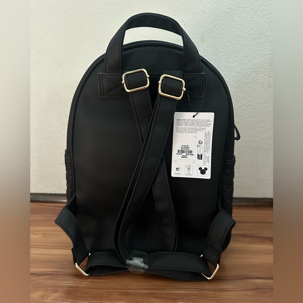 NWT Primark Disney Black and White Mickey Mouse  quilted Backpack - Picture 4 of 4